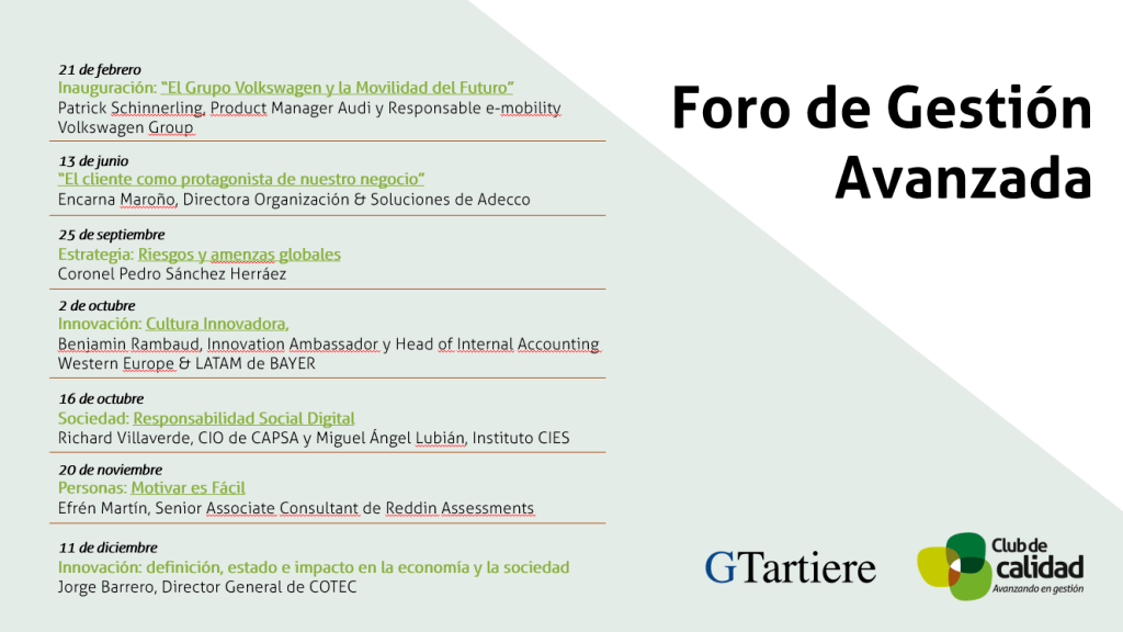 Foro Gestión Avanzada Tartiere Auto | Club de Calidad